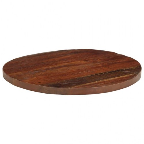 Bordplade Ø80x3,8 cm rund massivt genbrugstræ