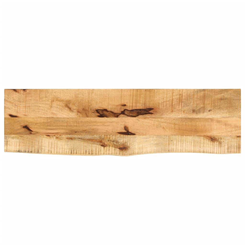 Bordplade i massivt ru mangotræ 110 x 40 x 2,5 cm med naturlig kant