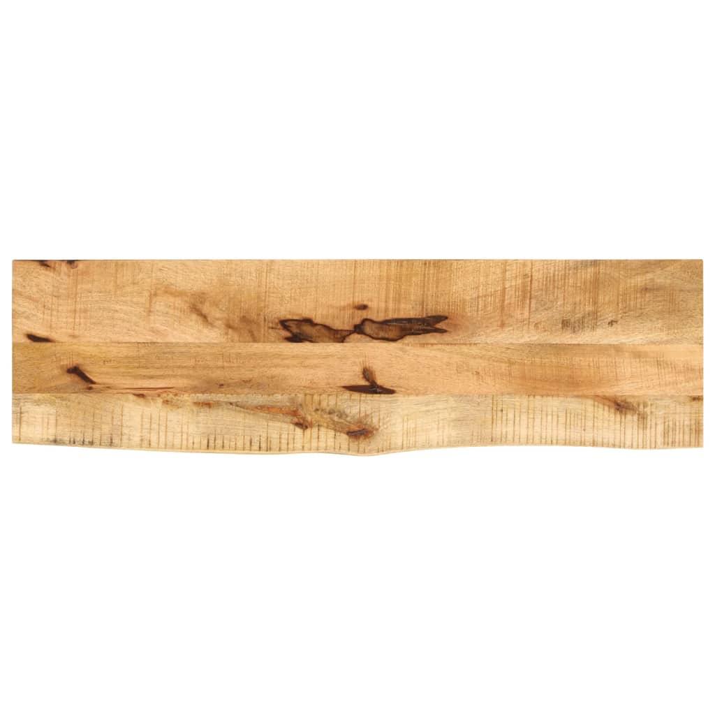 Bordplade i massivt ru mangotræ 120 x 40 x 2,5 cm med naturlig kant
