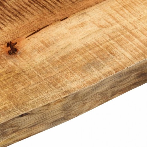 Bordplade i massivt mangotræ med naturlig kant - 160 x 20 x 2,5 cm