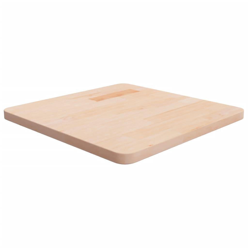 Firkantet bordplade 50x50x2,5 cm ubehandlet massivt egetræ billede