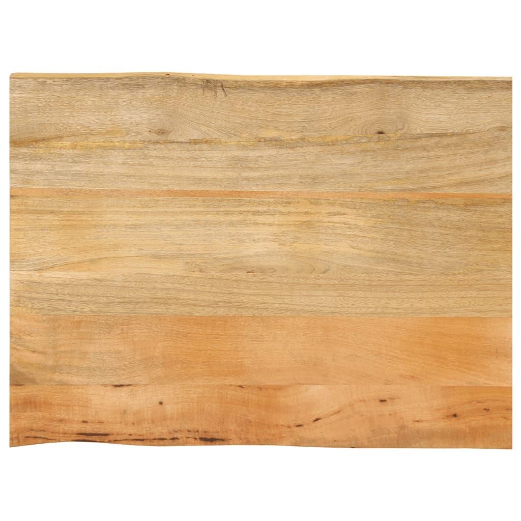 Bordplade i massivt mangotræ 70 x 60 x 3,8 cm med naturlig kant