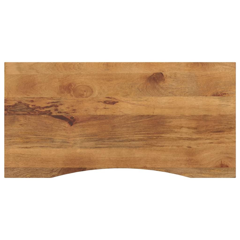 Bordplade med kurvet form 110x60x2,5 cm ru massivt mangotræ billede