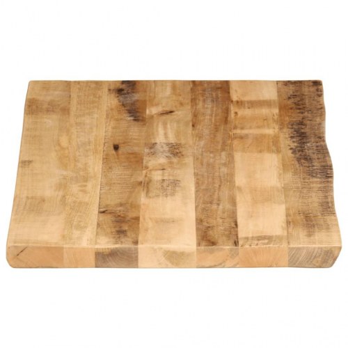 Bordplade 120 x 60 x 2,5 cm med naturlig kant i massivt mangotræ
