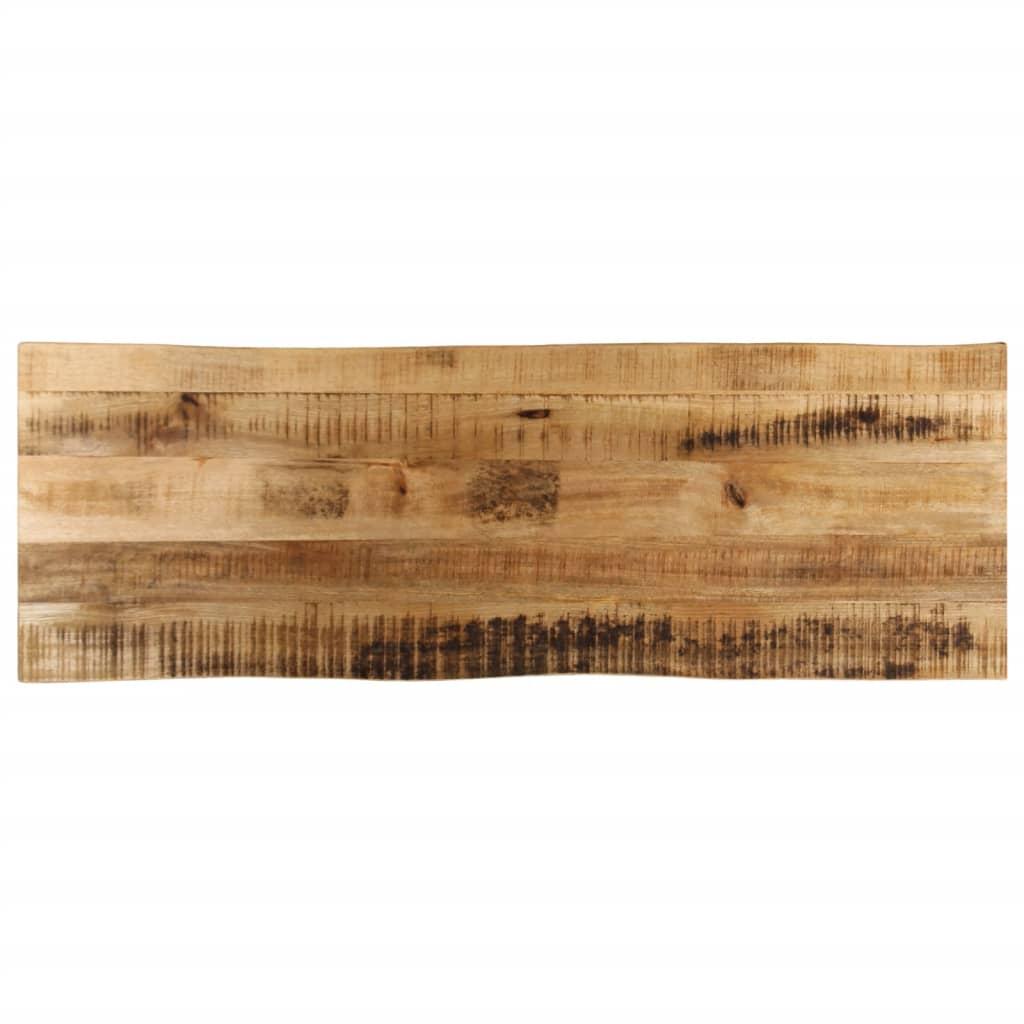 Bordplade 140x40x2,5 cm naturlig kant massivt ru mangotræ billede