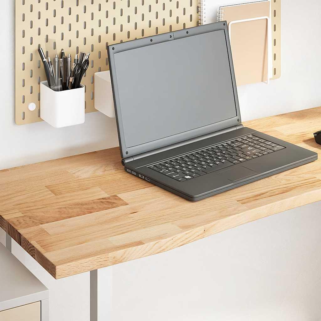 vidaXL bordplade ubehandlet 160x50x2,5 cm massivt egetræ rektangulær