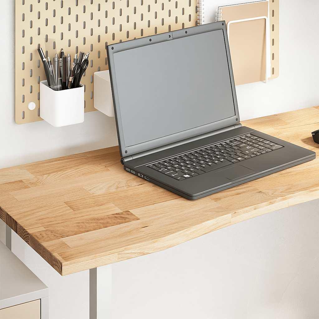 Bordplade ubehandlet 140x60x2,5 cm massivt egetræ rektangulær billede