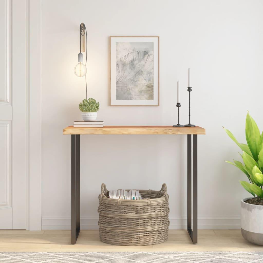 Bordplade 80x40x2,5 cm rektangulær massivt akacietræ billede