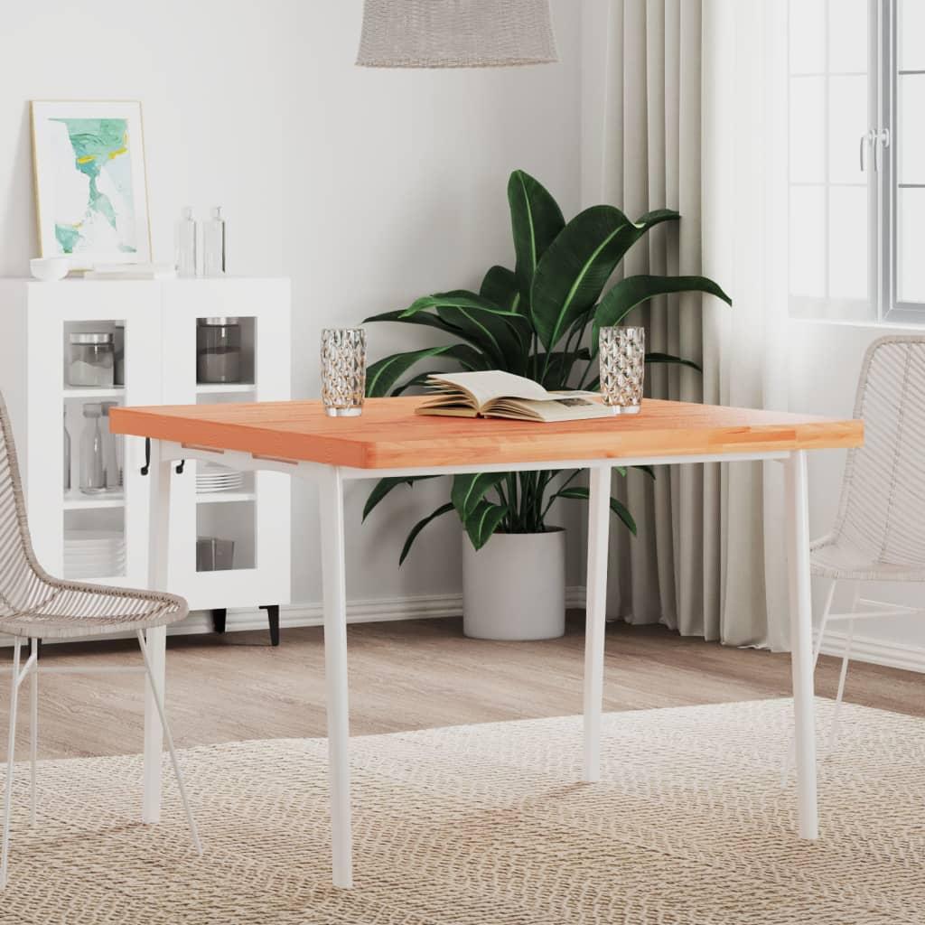 Bordplade 90x90x4 cm firkantet massivt bøgetræ billede