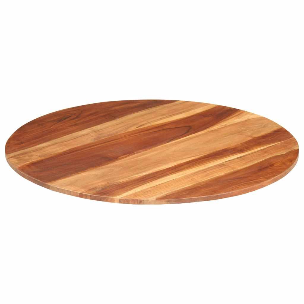 Bordplade 15-16 mm 80 cm rund massivt akacietræ billede
