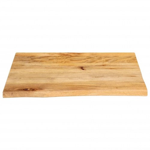 Bordplade i massivt mangotræ med naturlig kant - 60 x 60 x 2,5 cm