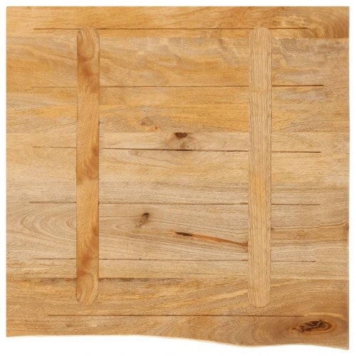 Bordplade i massivt mangotræ med naturlig kant - 60 x 60 x 2,5 cm