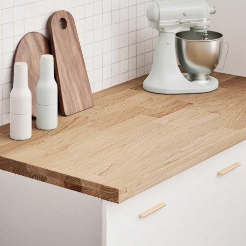 Køkkenbordplade 120x63,5x4 cm massivt egetræ rektangulær