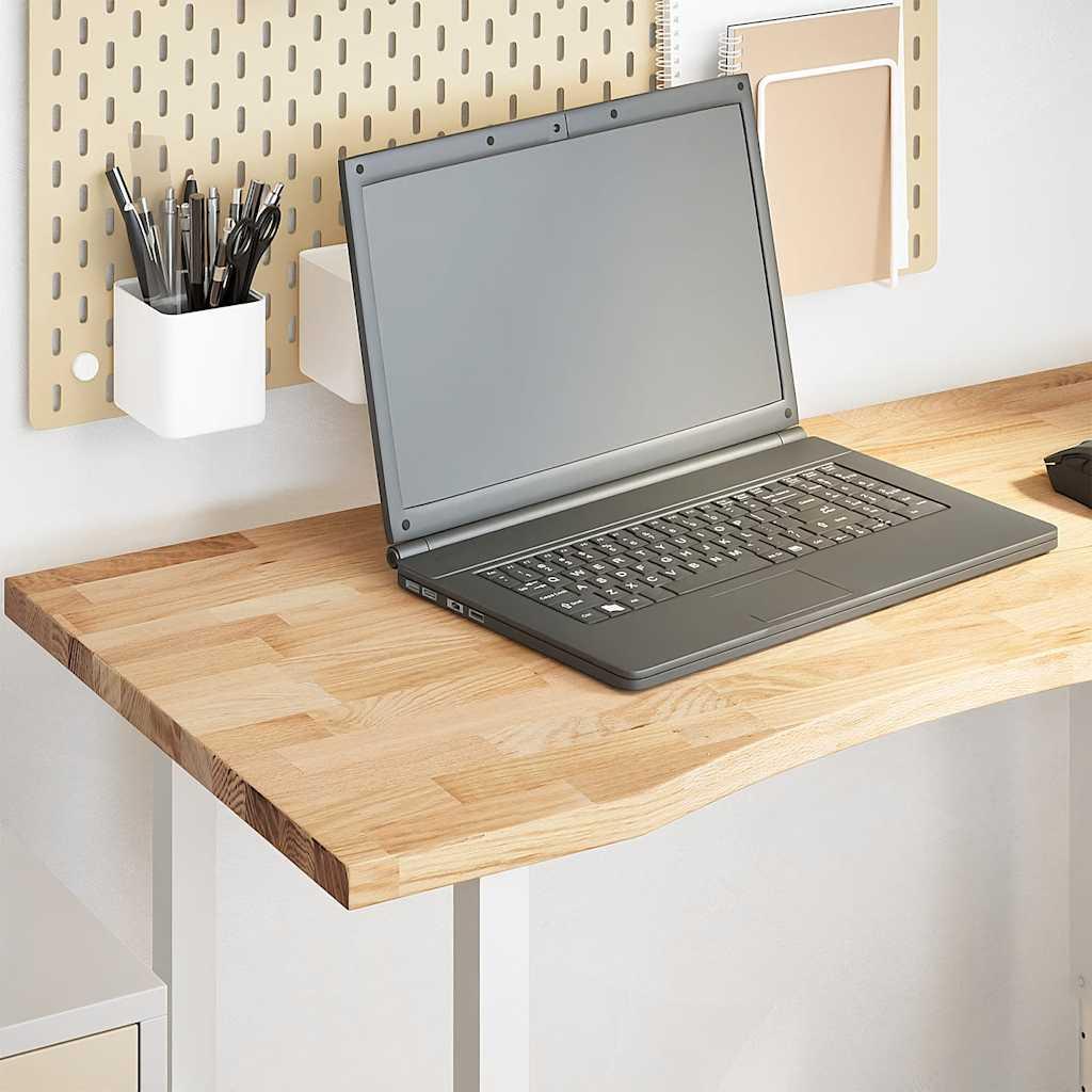 Bordplade ubehandlet 100x60x2,5 cm massivt egetræ rektangulær billede