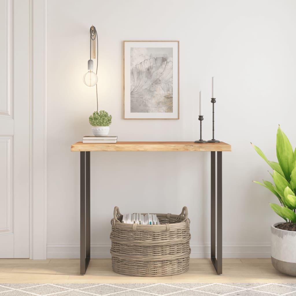 Bordplade 90x40x2,5 cm rektangulær massivt akacietræ billede