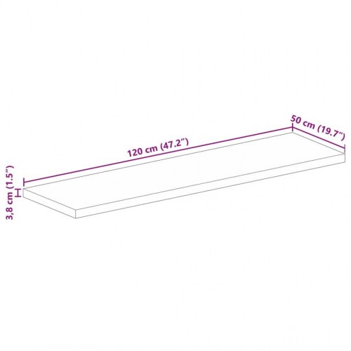 Bordplade 120x50x3,8 cm rektangulær massivt mangotræ