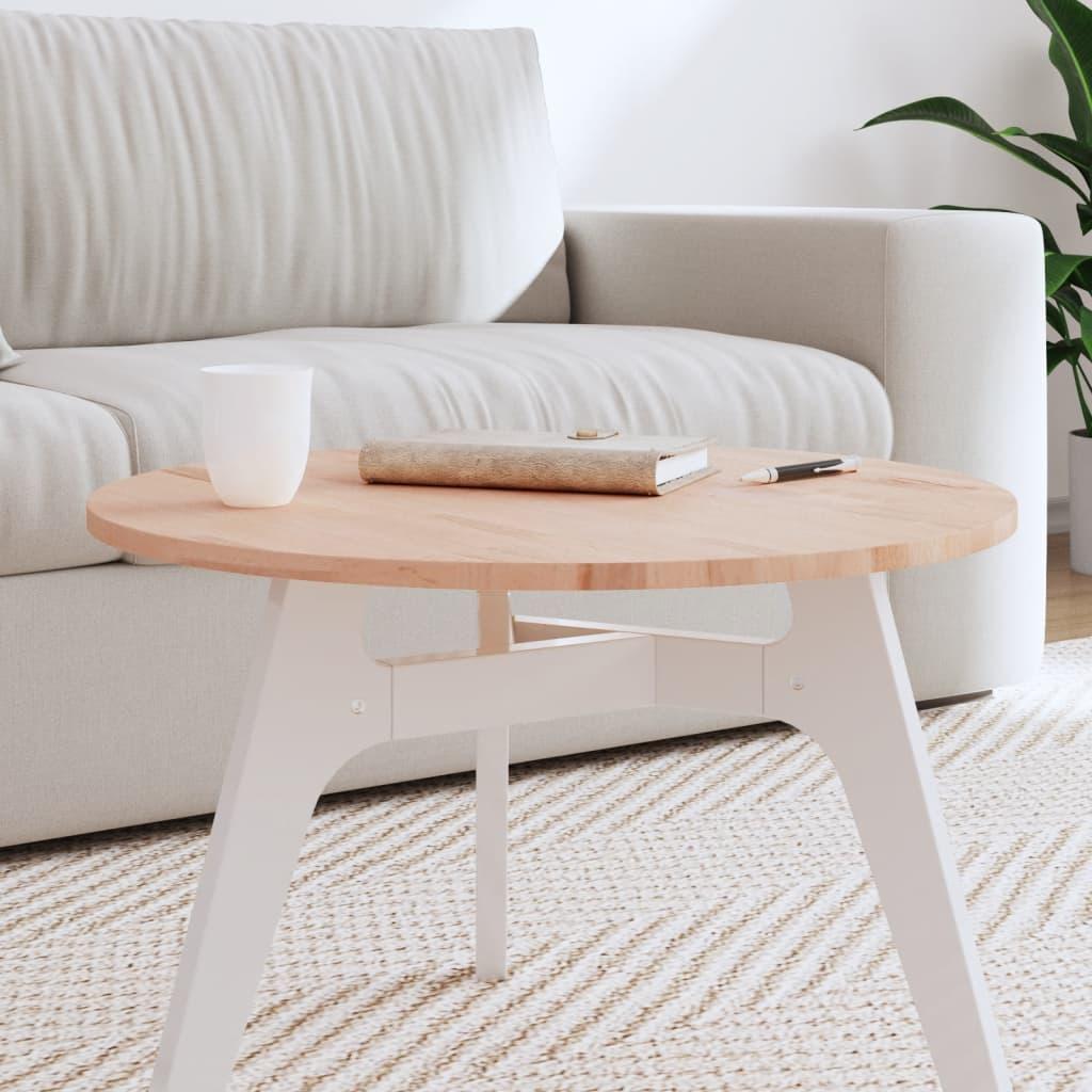 Bordplade Ø60x1,5 cm rund massivt bøgetræ billede
