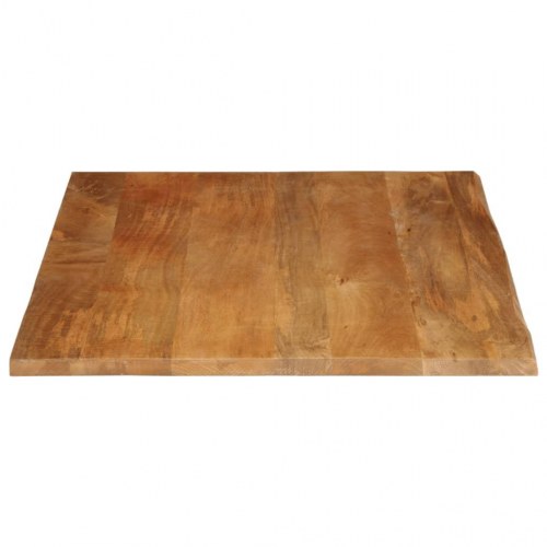 Bordplade i massivt mangotræ med naturlig kant - 90 x 80 x 3,8 cm