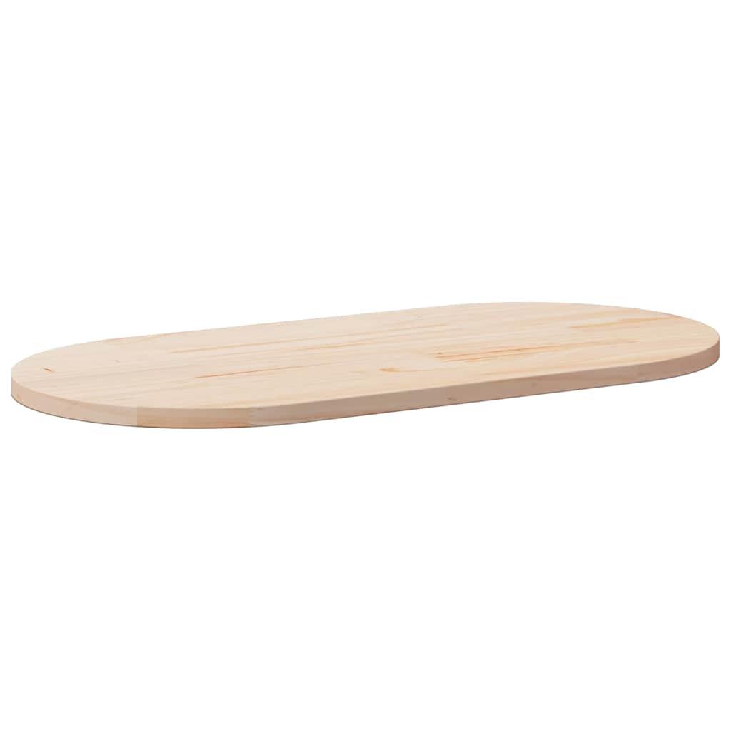 Bordplade 110x55x2,5 cm massivt træ fyrretræ oval billede