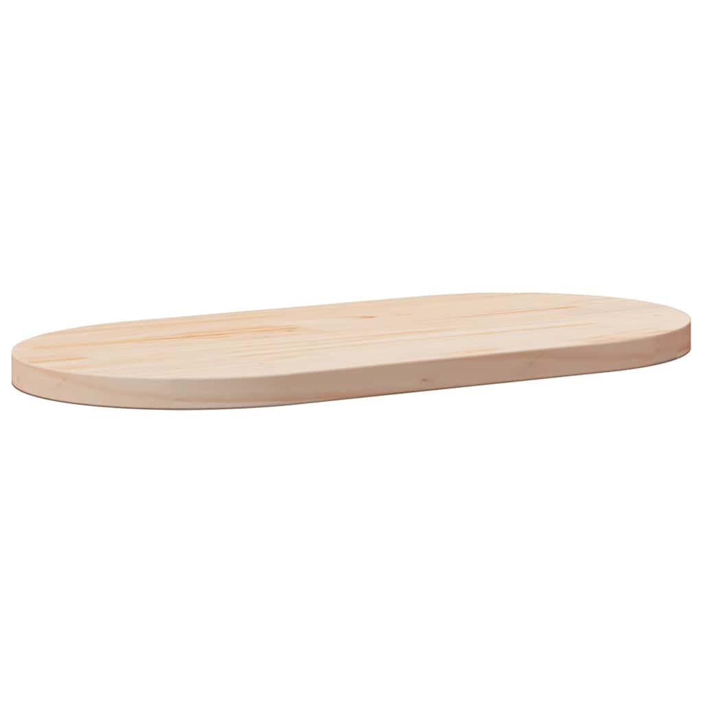 Bordplade 80x40x2,5 cm massivt træ ovalt fyrretræ billede