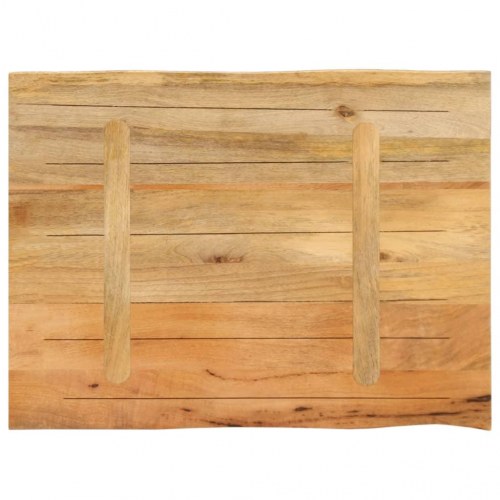 Bordplade i massivt mangotræ med naturlig kant - 80 x 60 x 2,5 cm