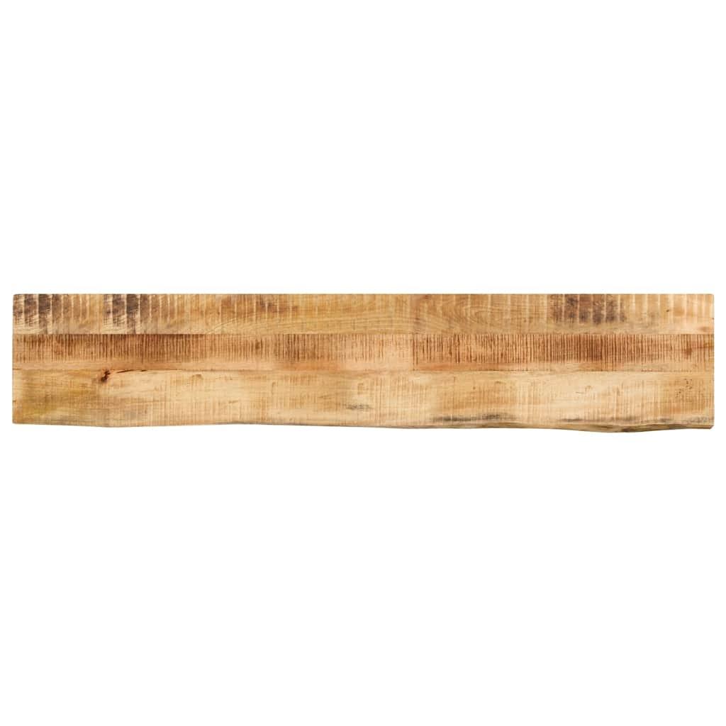 Bordplade i massivt ru mangotræ 180 x 20 x 2,5 cm med naturlig kant