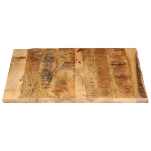 Bordplade i massivt mangotræ med naturlig kant - 100 x 80 x 2,5 cm