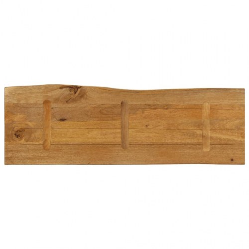 Bordplade i massivt mangotræ med naturlig kant - 120 x 40 x 3,8 cm