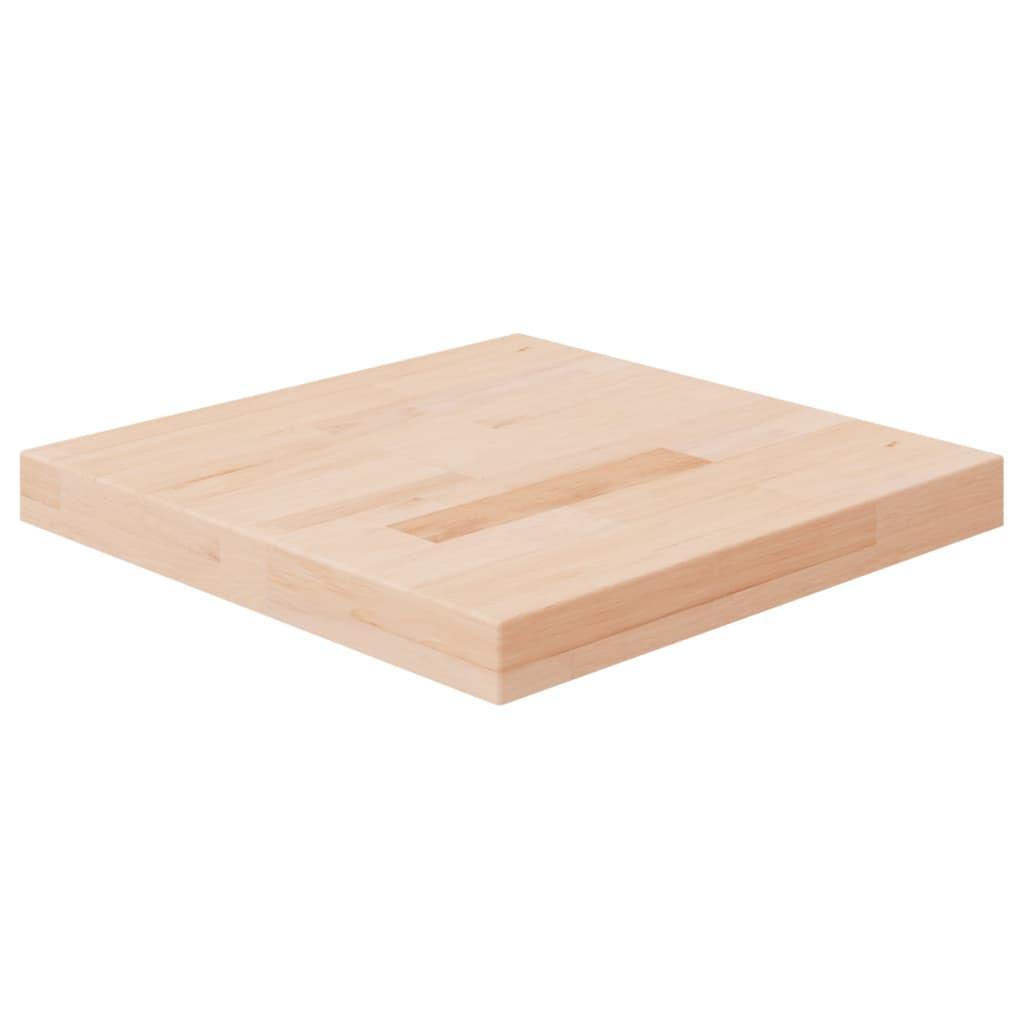 Firkantet bordplade 40x40x4 cm ubehandlet massivt egetræ billede