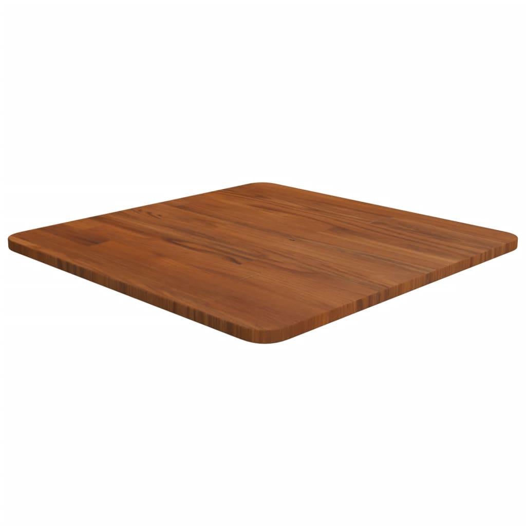Firkantet bordplade 50x50x1,5 cm behandlet massivt eg mørkebrun billede