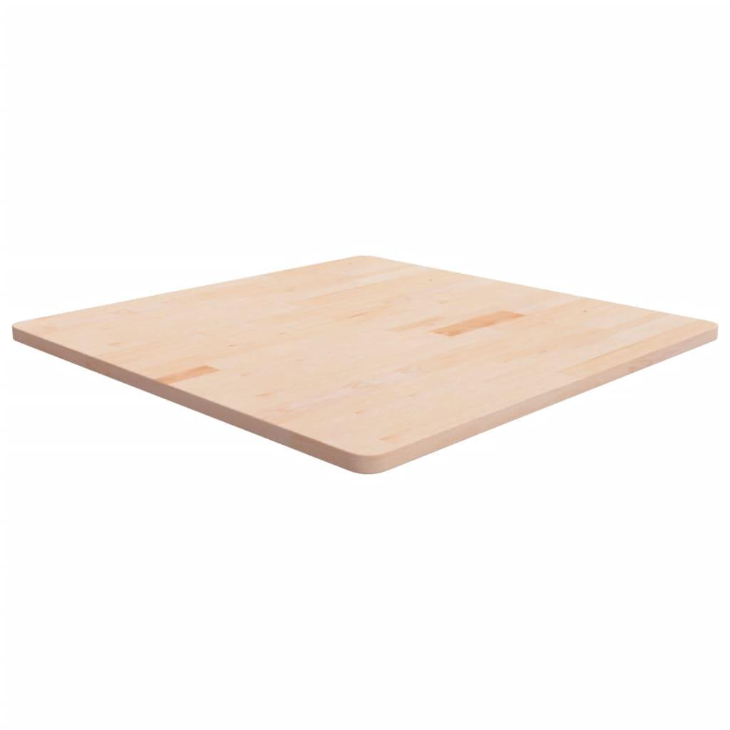 Firkantet bordplade 90x90x2,5cm ubehandlet massivt egetræ billede