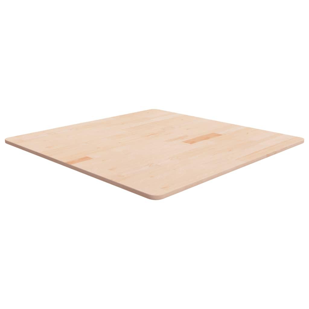 Firkantet bordplade 90x90x1,5 cm ubehandlet massivt egetræ billede