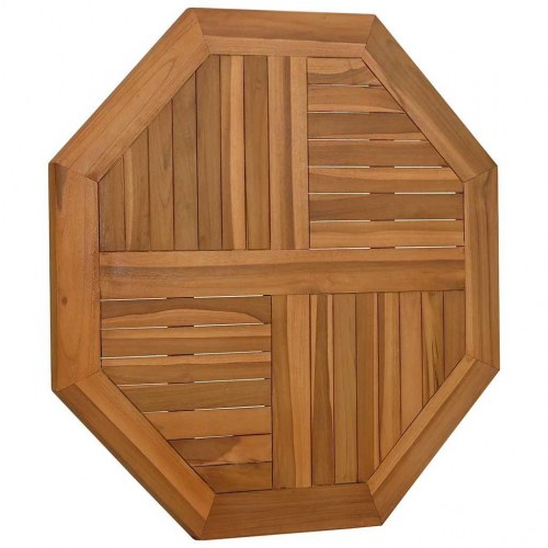 Bordplade 80x80x2,5 cm ottekantet massivt teaktræ