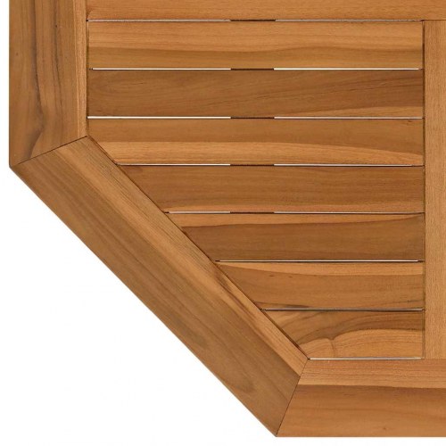 Bordplade 80x80x2,5 cm ottekantet massivt teaktræ