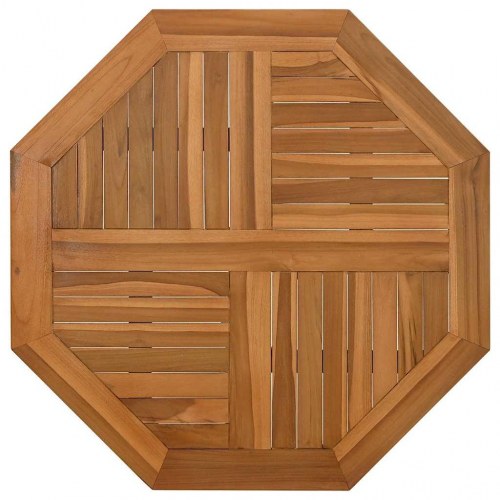 Bordplade 60x60x2,5 cm ottekantet massivt teaktræ