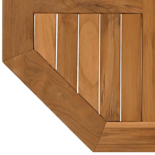 Bordplade 60x60x2,5 cm ottekantet massivt teaktræ