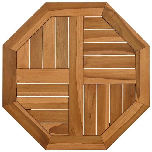 Bordplade 50x50x2,5 cm ottekantet massivt teaktræ