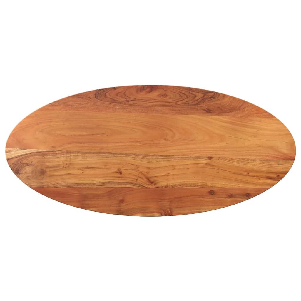 Bordplade 110x50x3,8 cm oval massivt akacietræ billede