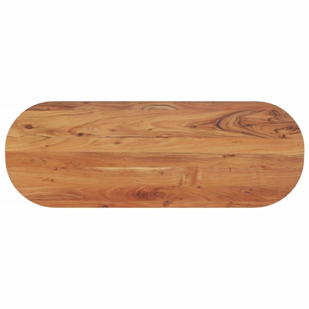 Bordplade 110x40x2,5 cm oval massivt akacietræ billede