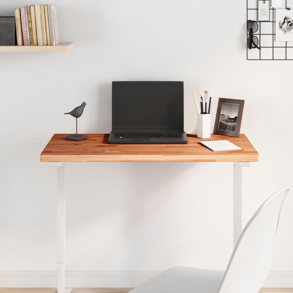 Bordplade 80 × 40 × 2,5 cm - rektangulær i massivt bøgetræ billede