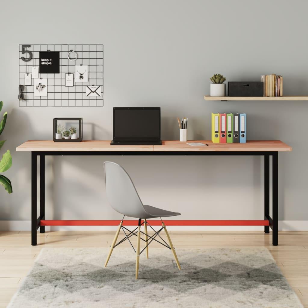 Skrivebordsplade 200x55x2,5 cm massivt bøgetræ billede
