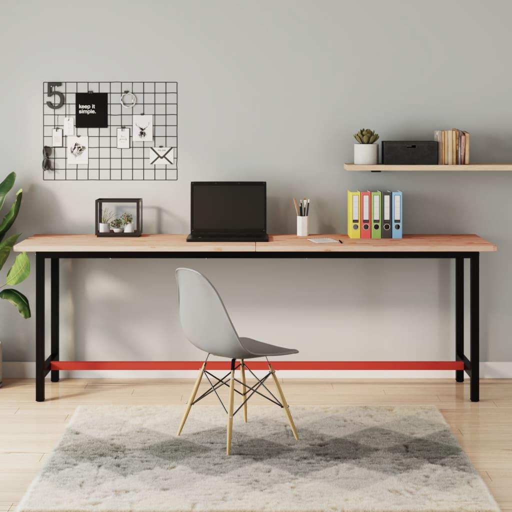 Skrivebordsplade 220x55x2,5 cm massivt bøgetræ billede