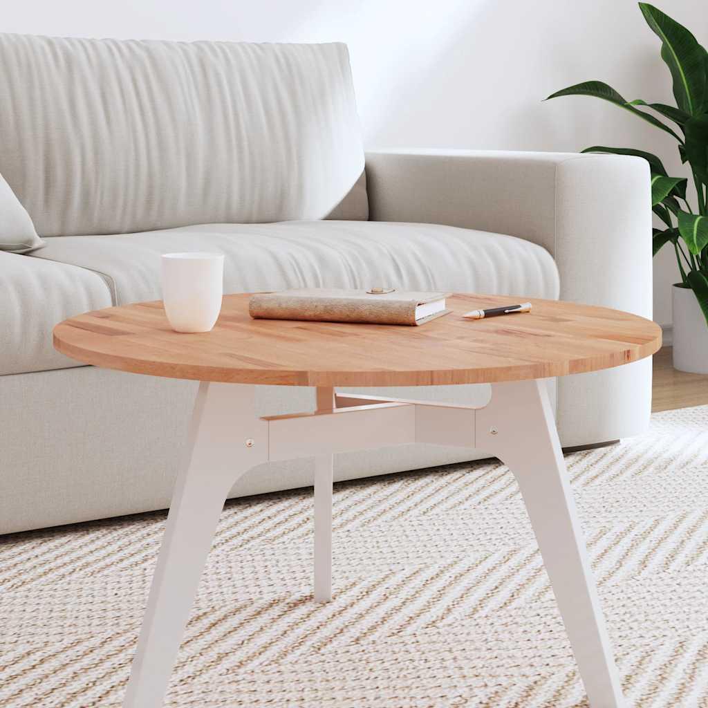 Bordplade Ø70x1,5 cm rund massivt bøgetræ billede