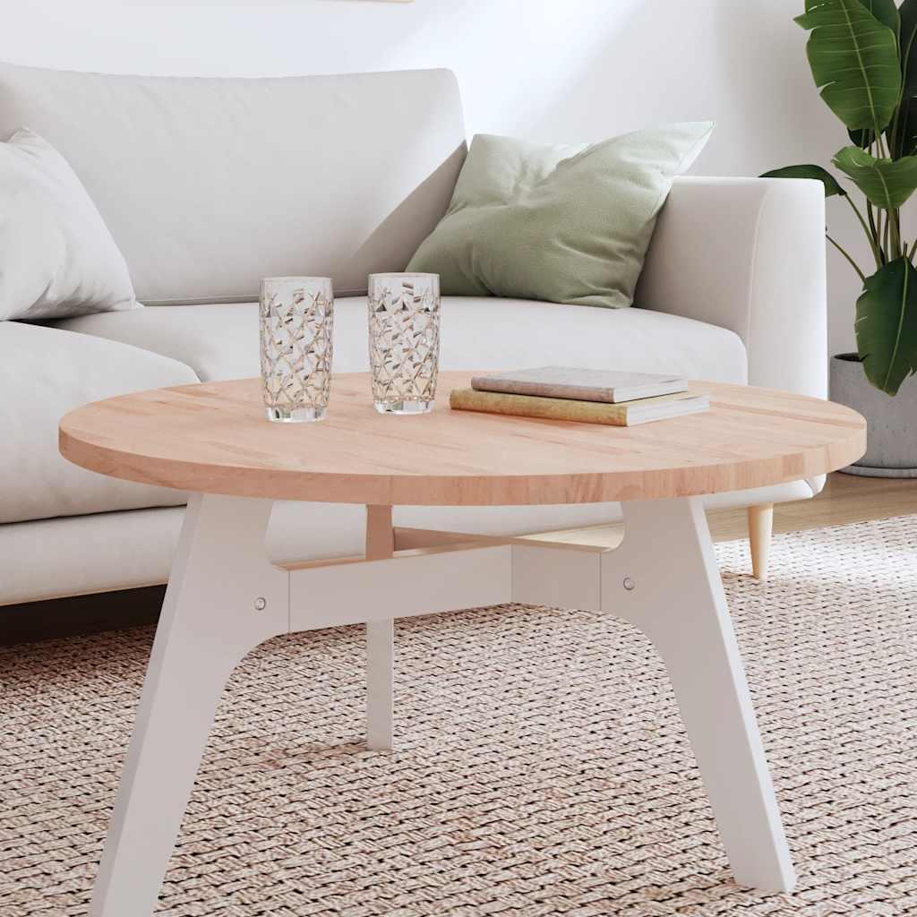 Bordplade Ø80x2,5 cm rund massivt bøgetræ billede