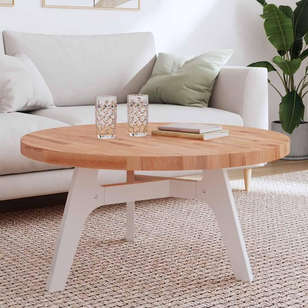 Bordplade Ø90x4 cm rund massivt bøgetræ billede