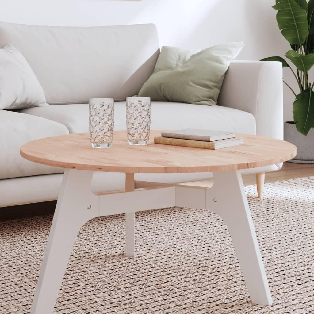 Bordplade Ø80x1,5 cm rund massivt bøgetræ billede