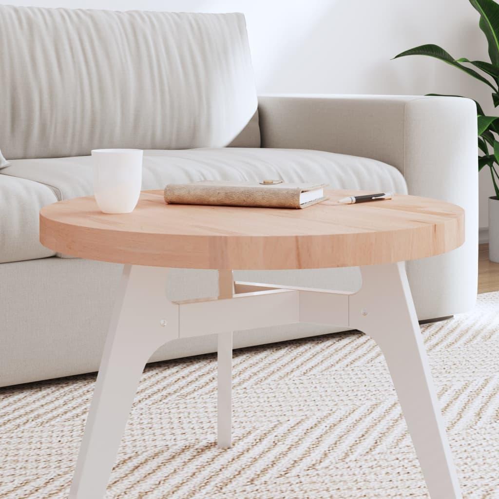 Bordplade Ø60x4 cm rund massivt bøgetræ billede