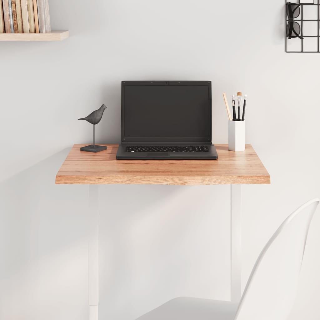 Bordplade 60x50x2 cm behandlet massivt eg lysebrun billede