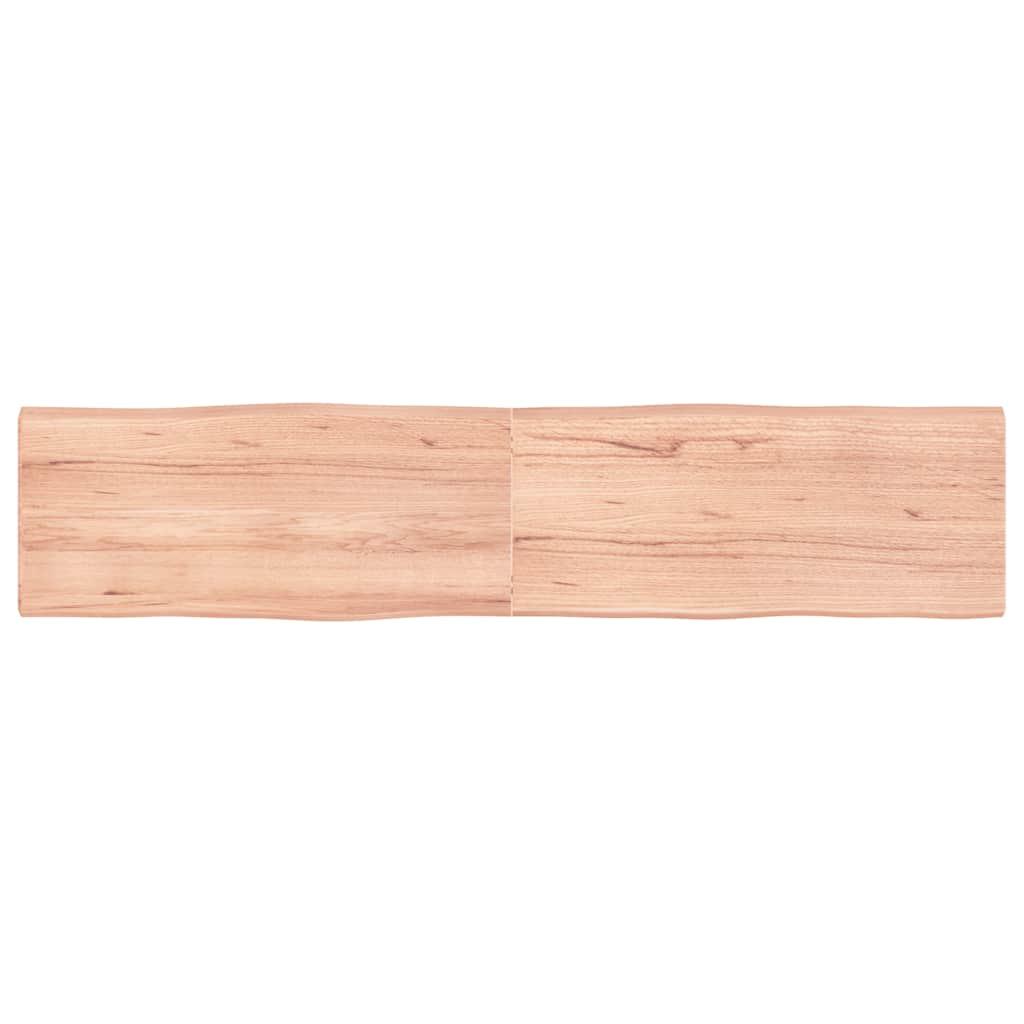 Bordplade 180x40x(2-4) cm naturlig kant behandlet træ lysebrun billede