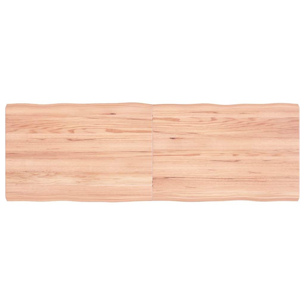 Bordplade 120x40x(2-4) cm naturlig kant behandlet træ lysebrun billede
